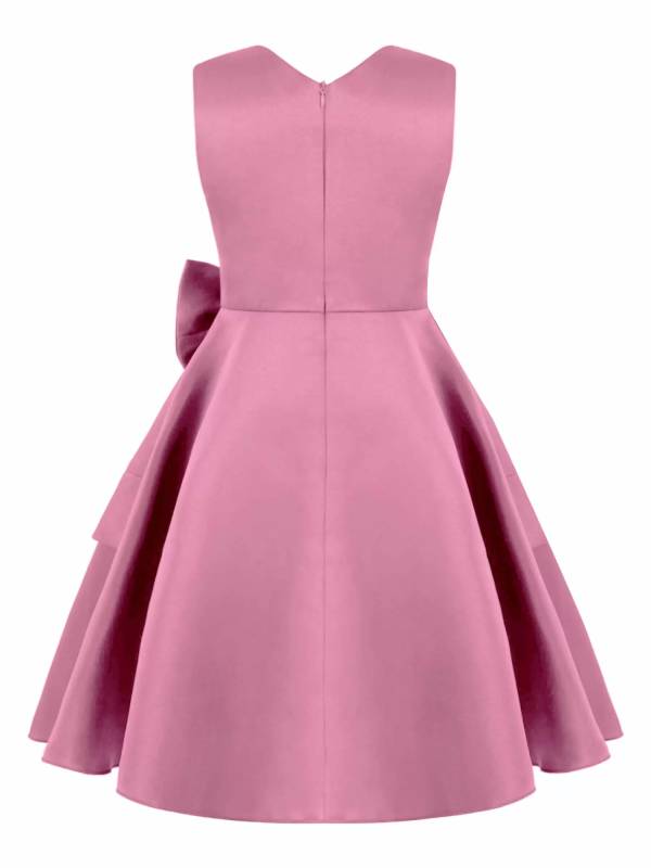 Kids Girls Bowknot Stain A-line Party Dress thumb