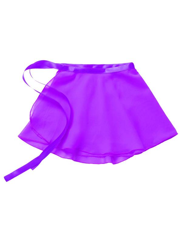 Girls Solid Color Chiffon Pull-On Ballet Dance Mini Skirt thumb