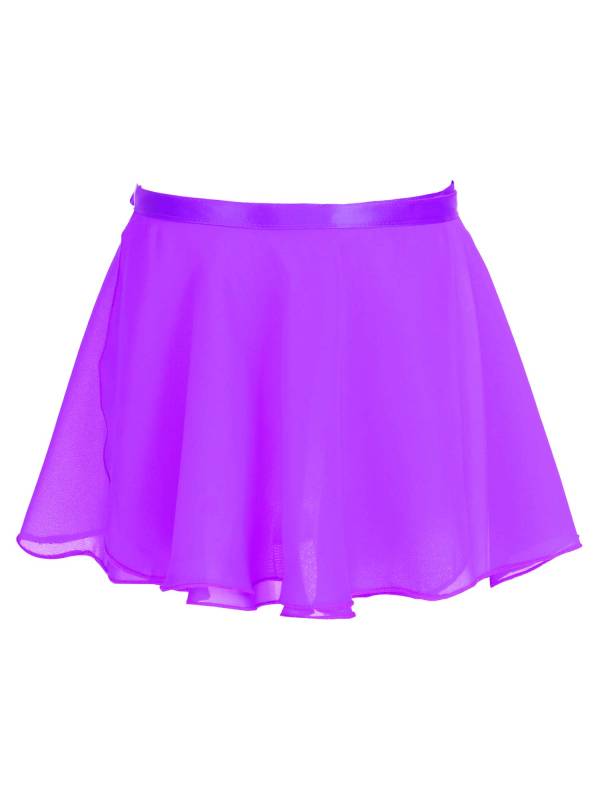 Girls Solid Color Chiffon Pull-On Ballet Dance Mini Skirt thumb