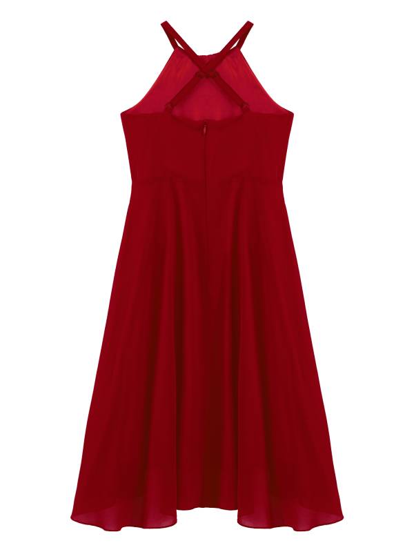Kids Girls Sleeveless Scoop Neck  Hi-Lo Dress for Party thumb