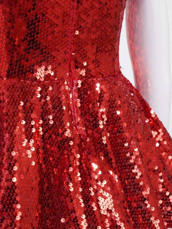 Kids Girls Christmas Sleeveless Sequins A-line Dress with Hat thumb