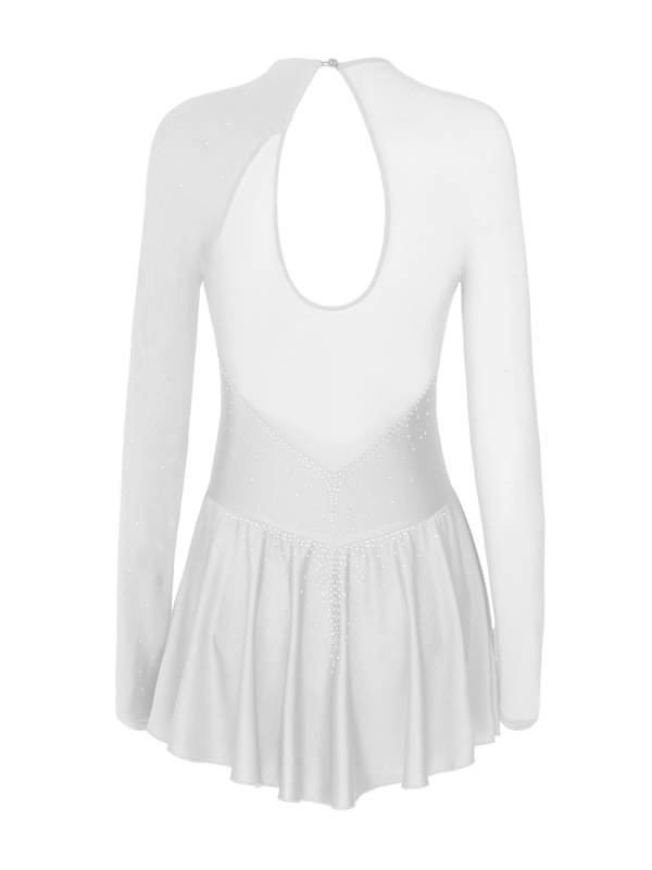 Women Long Sleeves Figure Skating Mini Dress thumb