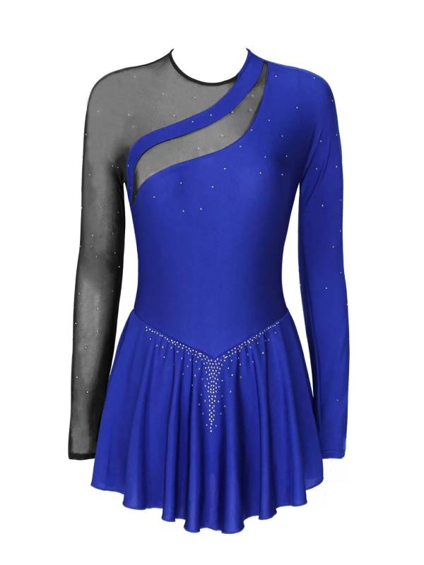 Women Long Sleeves Figure Skating Mini Dress thumb
