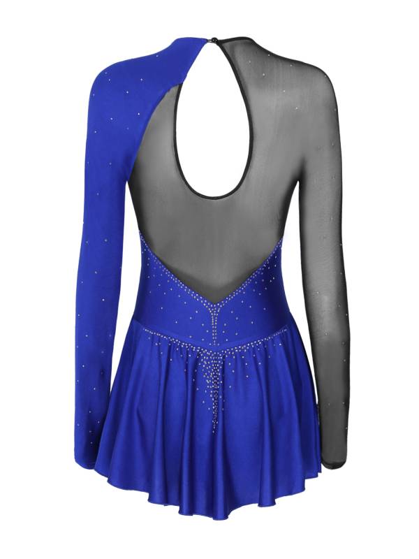 Women Long Sleeves Figure Skating Mini Dress thumb