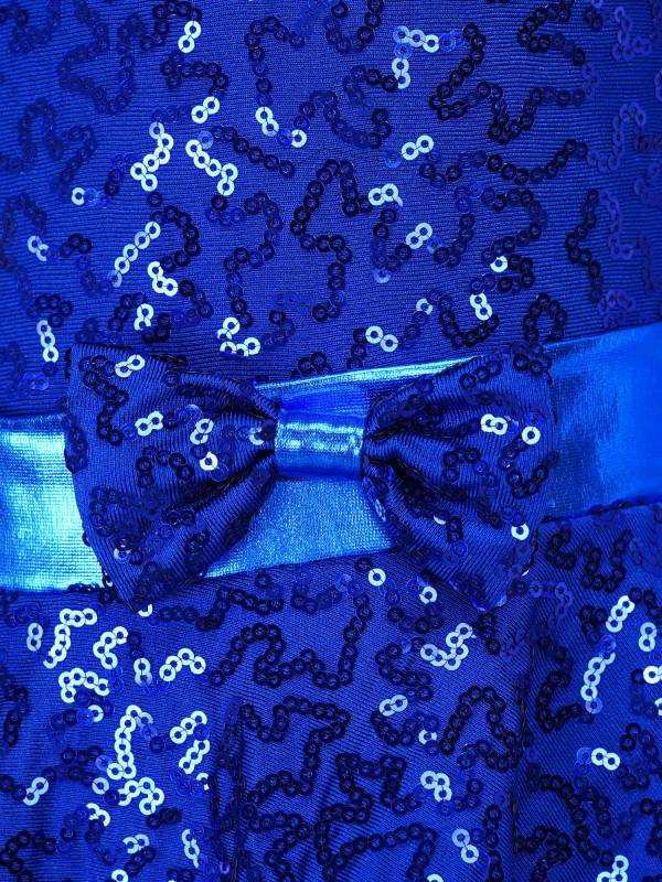 Kids Girls Backless Sequined Bowknot Jazz Tap Dance Leotard Dress thumb