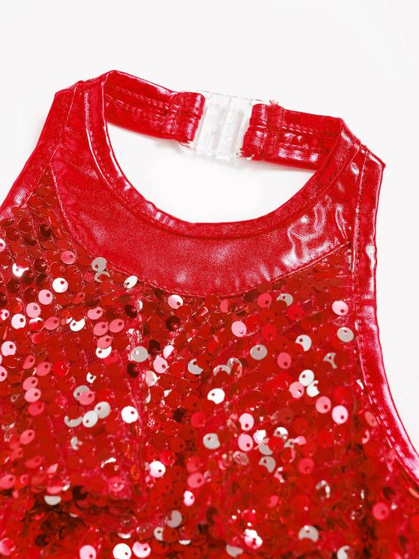 Kids Girls Backless Sequins Ballet Dance Unitard Jazz Costumes thumb