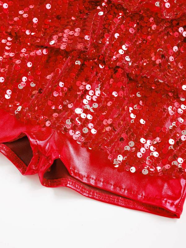 Kids Girls Backless Sequins Ballet Dance Unitard Jazz Costumes thumb