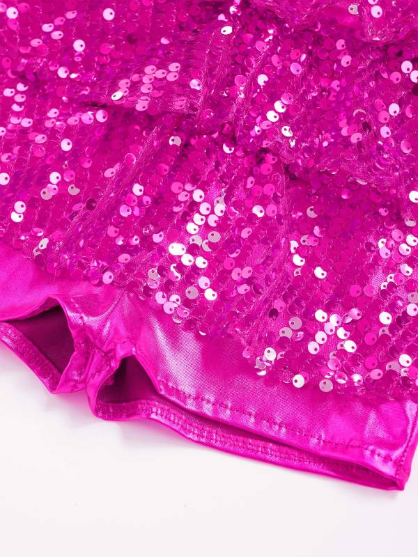 Kids Girls Backless Sequins Ballet Dance Unitard Jazz Costumes thumb