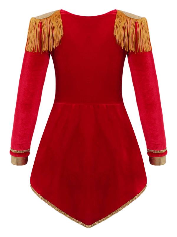 Kids Girls Long Sleeves Tassels Christmas Circus Cosplay Leotard thumb