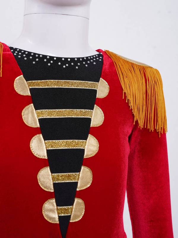 Kids Girls Long Sleeves Tassels Christmas Circus Cosplay Leotard thumb