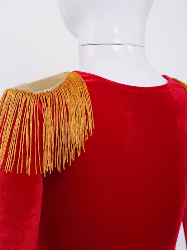 Kids Girls Long Sleeves Tassels Christmas Circus Cosplay Leotard thumb