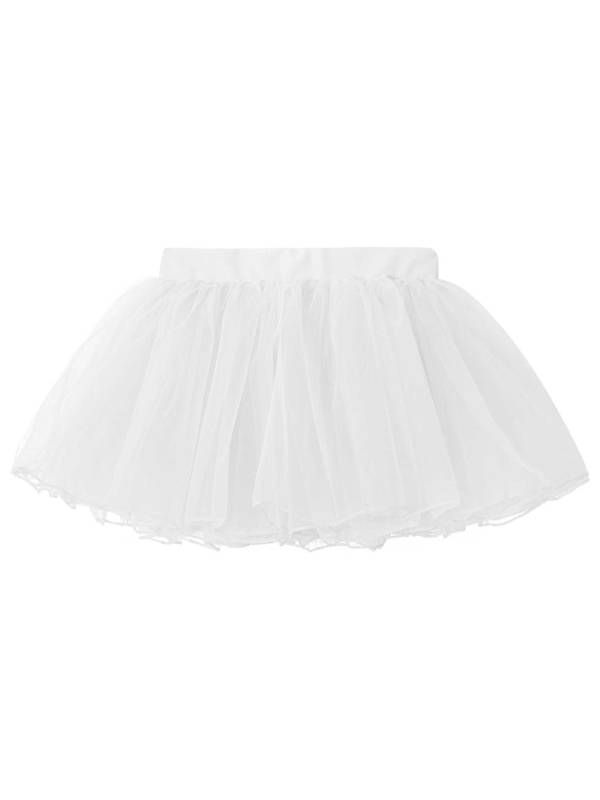 Kids Girls Elastic Waistband Tutu Mesh Skirt Solid Ballet Dance Skirt thumb