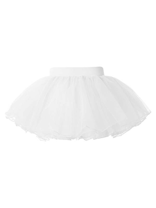 Kids Girls Elastic Waistband Tutu Mesh Skirt Solid Ballet Dance Skirt thumb