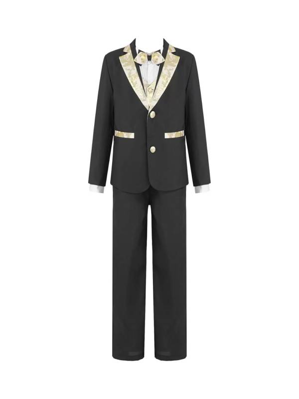 Kids Boys 5Pcs Jacquard Gentleman Tuxedo Suit thumb