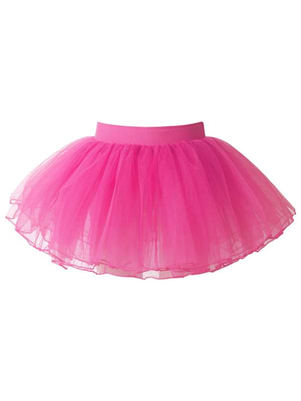 Kids Girls Elastic Waistband Tutu Mesh Skirt Solid Ballet Dance Skirt thumb