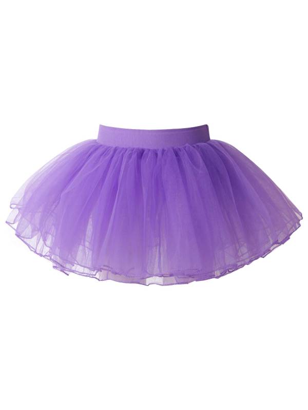 Kids Girls Elastic Waistband Tutu Mesh Skirt Solid Ballet Dance Skirt thumb