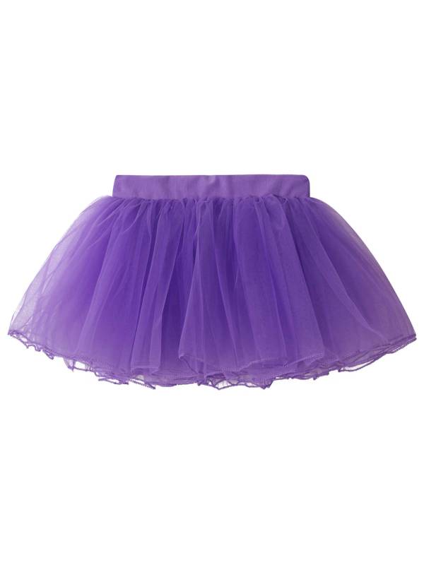 Kids Girls Elastic Waistband Tutu Mesh Skirt Solid Ballet Dance Skirt thumb