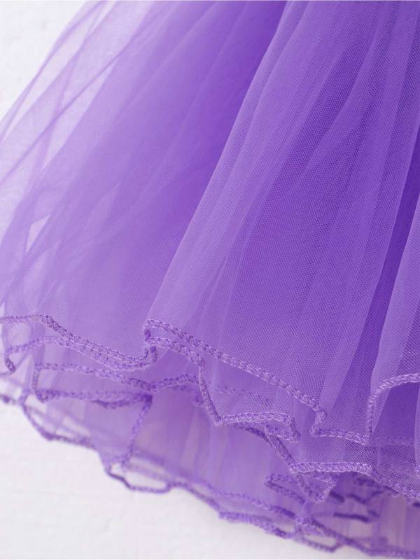 Kids Girls Elastic Waistband Tutu Mesh Skirt Solid Ballet Dance Skirt thumb