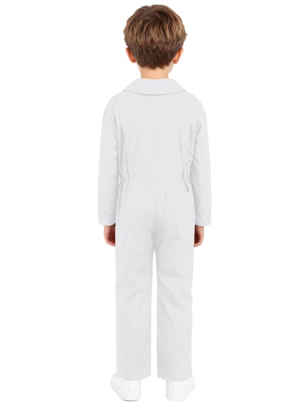 Kids Boys Long Sleeve Zipper Solid Color Coverall Casual Jumpsuit thumb