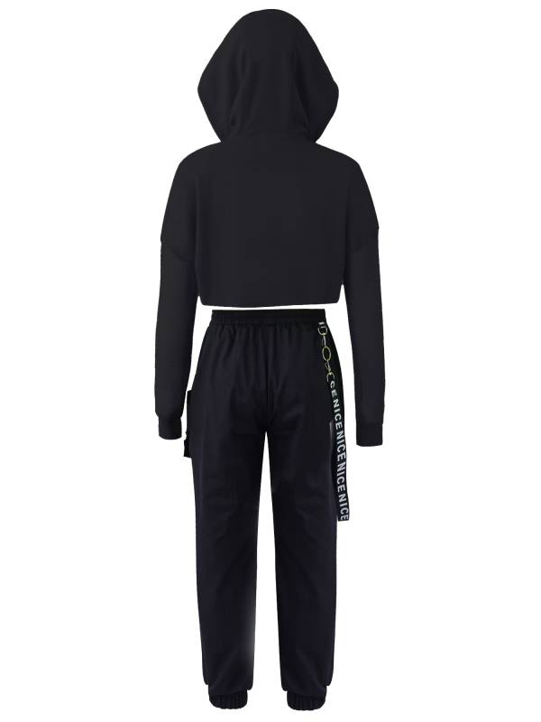 Kids Girls 3Pcs Long Sleeves Hoodie Vest and Pants Sports Set thumb