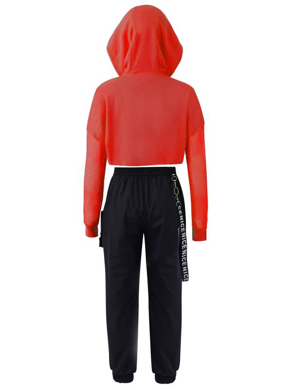 Kids Girls 3Pcs Long Sleeves Hoodie Vest and Pants Sports Set thumb