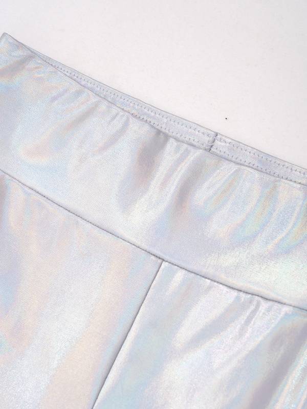 Kids Girls High Waist Glossy Bell-bottom Dance Pants thumb