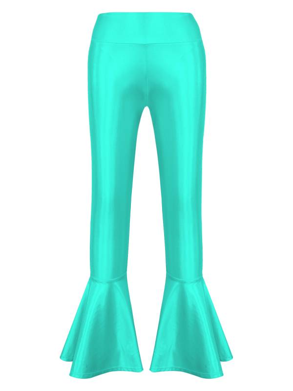 Kids Girls High Waist Glossy Bell-bottom Dance Pants thumb