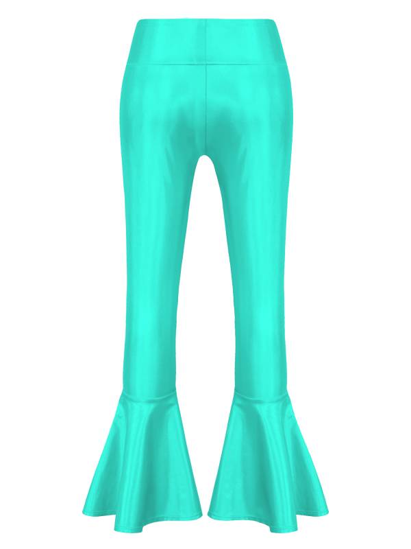 Kids Girls High Waist Glossy Bell-bottom Dance Pants thumb