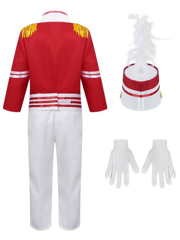 Kids 5pcs Drum and Trumpet Team Costume Honor Guard Uniform Set thumb