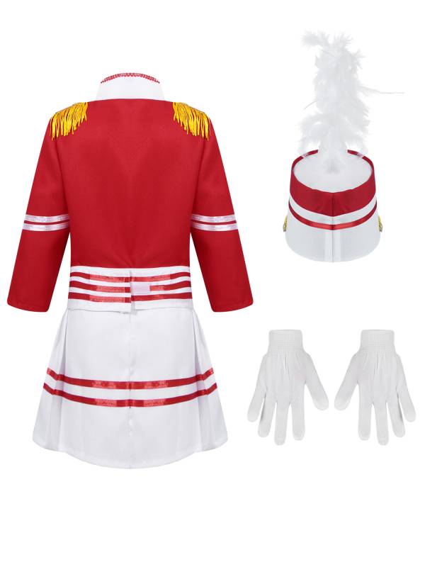 Kids 5pcs Drum and Trumpet Team Costume Honor Guard Uniform Set thumb