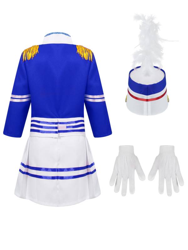 Kids 5pcs Drum and Trumpet Team Costume Honor Guard Uniform Set thumb