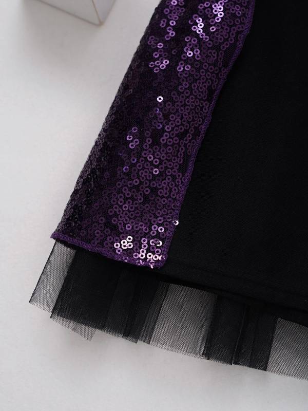 Kids Girls Sleeveless Sequins Jazz Dance Leotards thumb