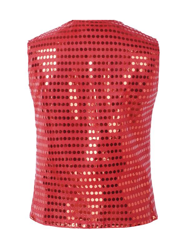 Kids Boys Sleeveless Sequins Solid Color Vest thumb