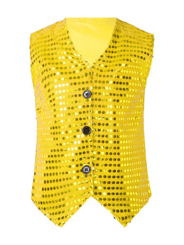 Kids Boys Sleeveless Sequins Solid Color Vest thumb