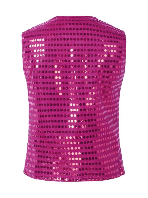 Kids Boys Sleeveless Sequins Solid Color Vest thumb