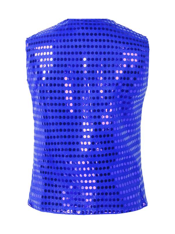 Kids Boys Sleeveless Sequins Solid Color Vest thumb