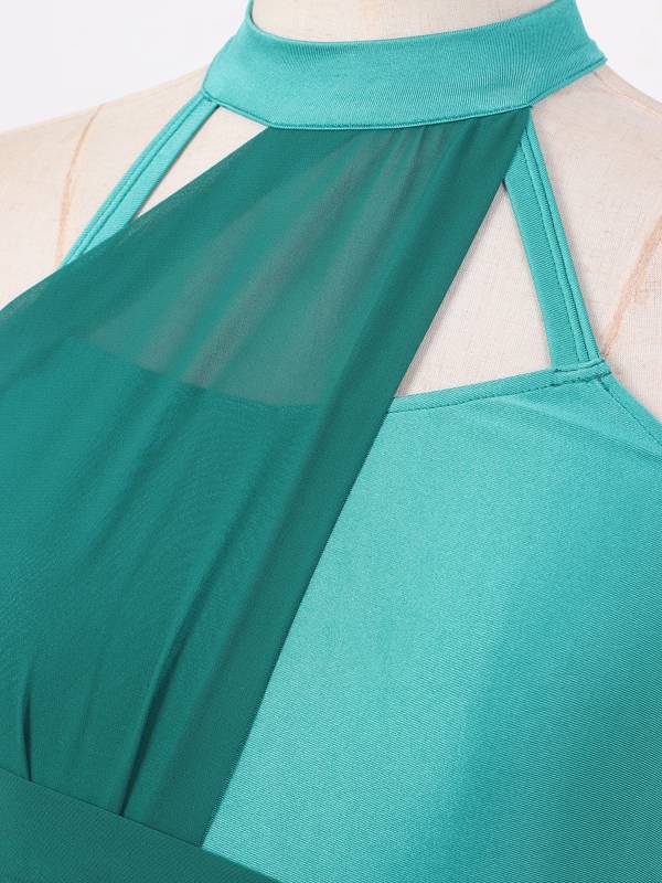 Women Sleeveless Chiffon Lyrical Dance Leotard Dress thumb