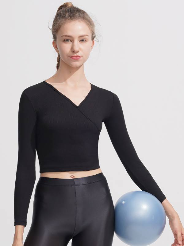 Women Long Sleeves Stretchy Tops for Gym Yoga thumb