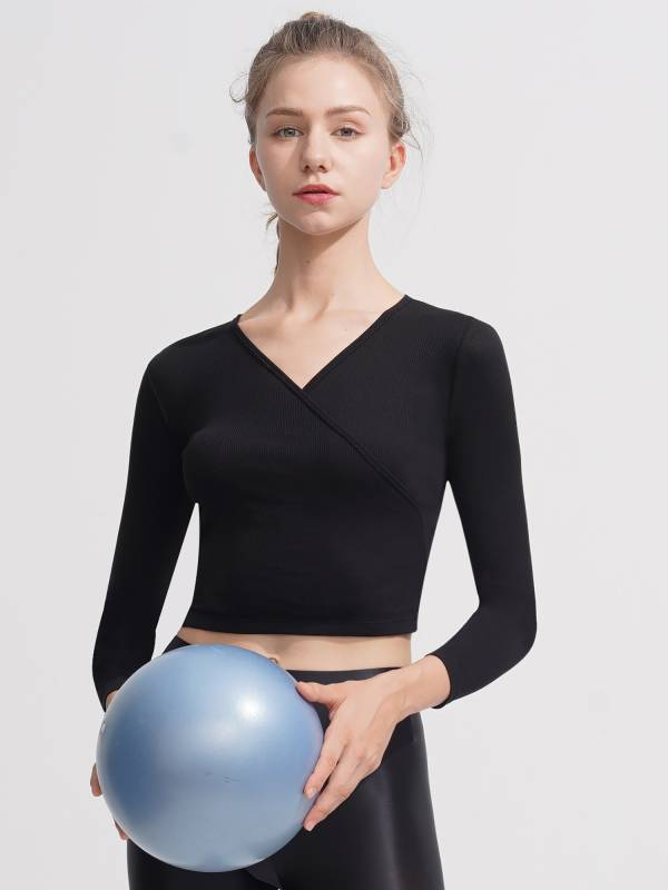 Women Long Sleeves Stretchy Tops for Gym Yoga thumb