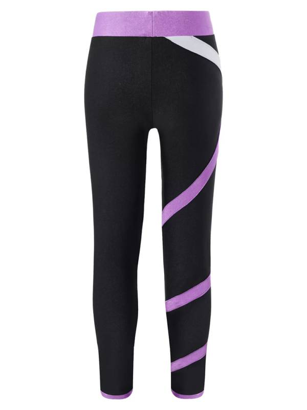 Kids Girls Close-fitting Stretchy Ice Skating Pants Sport Leggings thumb