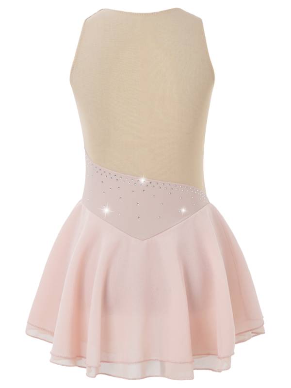 Kids Girls Sleeveless Rhinestone Figure Skating Dance Dress thumb