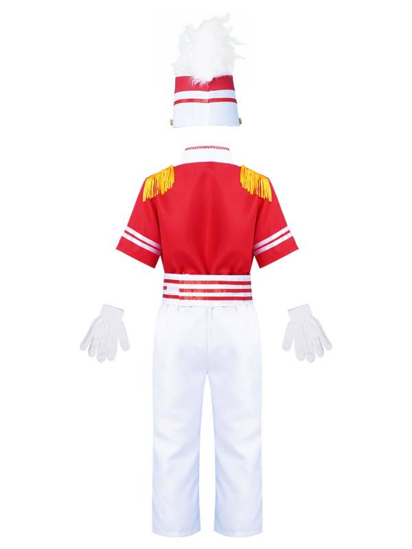 Kids 5pcs Drum and Trumpet Team Costume Honor Guard Uniform Set thumb