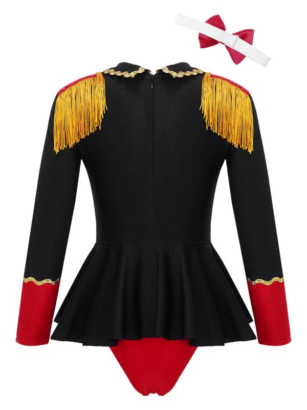 Kids Girls Long Sleeves Tassel Circus Costume Jumpsuit thumb