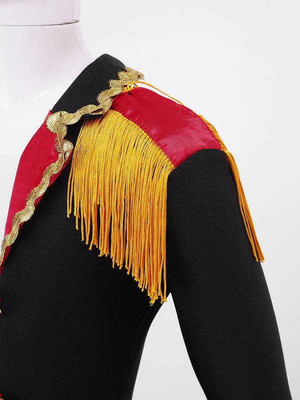 Kids Girls Long Sleeves Tassel Circus Costume Jumpsuit thumb