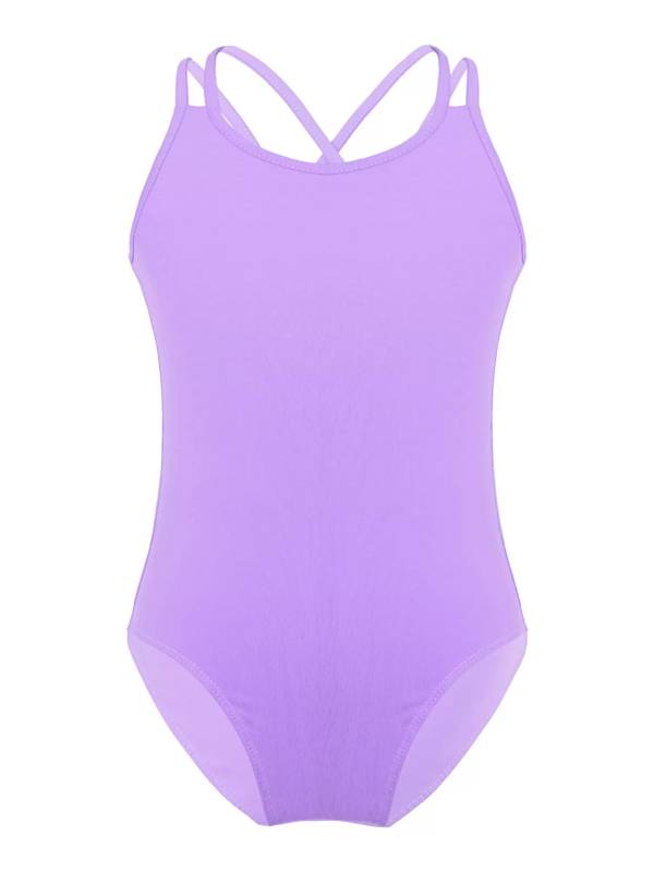 Kids Girls Sleeveless Crisscross Back Gymnastics Dance Leotard thumb