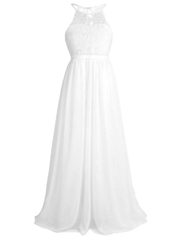Toddler/Kids Girls Lace Chiffon Junior Bridesmaid Dress thumb