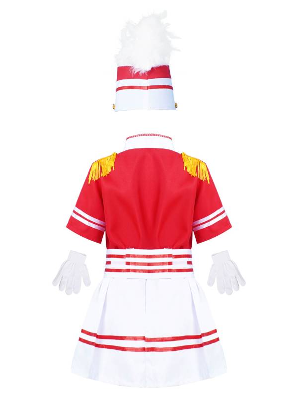 Kids 5pcs Drum and Trumpet Team Costume Honor Guard Uniform Set thumb