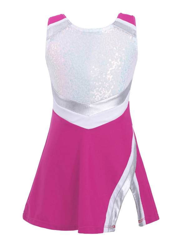 Kids Girls 2Pcs Sleeveless Sequins Sport Dress with Shorts Set thumb