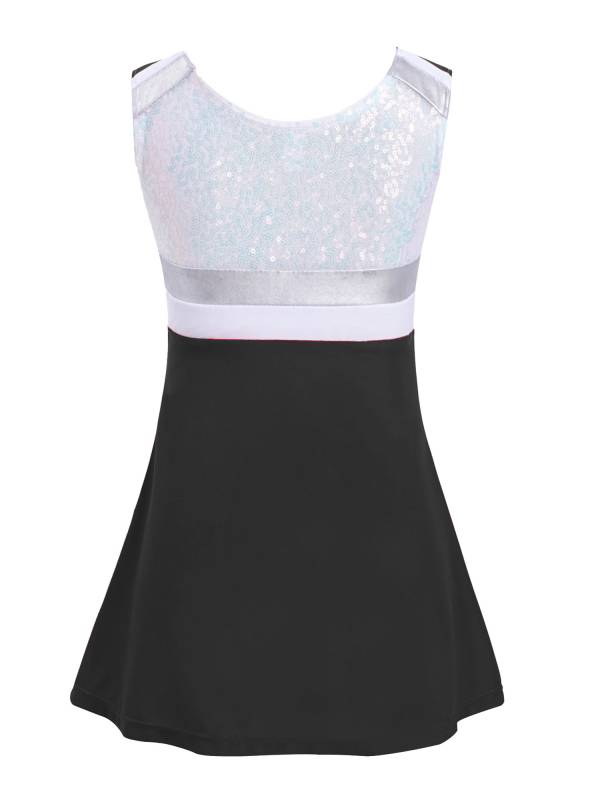 Kids Girls 2Pcs Sleeveless Sequins Sport Dress with Shorts Set thumb