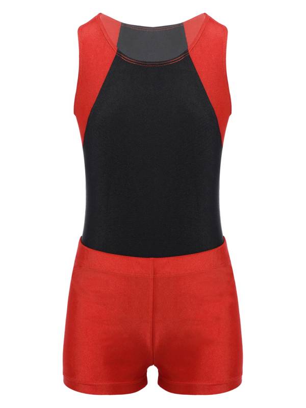 Kids Boys Sleeveless Leotard Bodysuit and Shorts Sport Set thumb